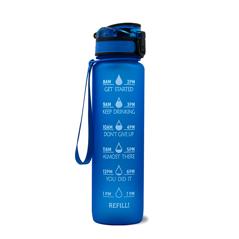 1L Motivational Tritan Water Bottle with Time Marker & Leakproof Lid