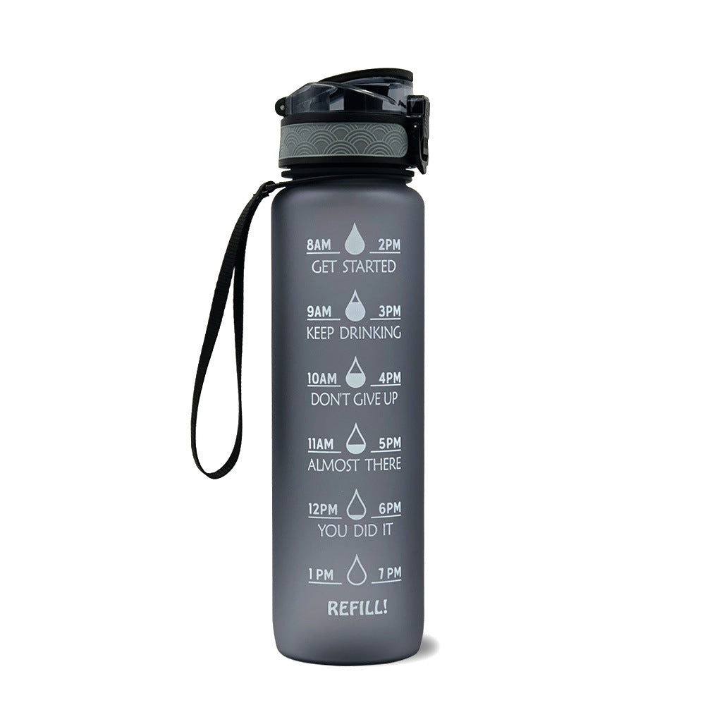 1L Motivational Tritan Water Bottle with Time Marker & Leakproof Lid