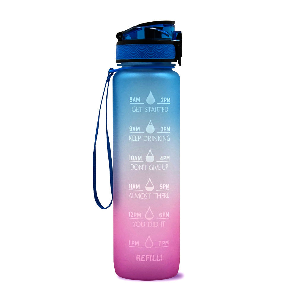 1L Motivational Tritan Water Bottle with Time Marker & Leakproof Lid