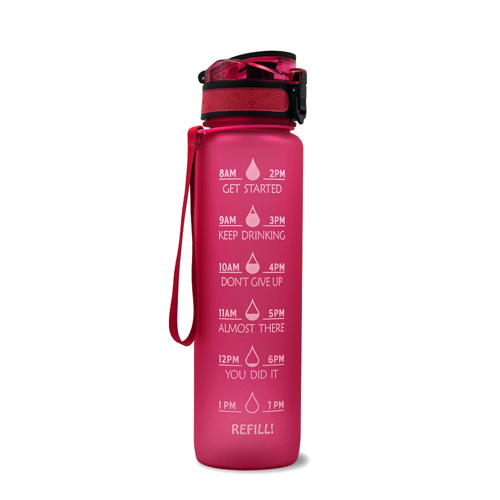 1L Motivational Tritan Water Bottle with Time Marker & Leakproof Lid
