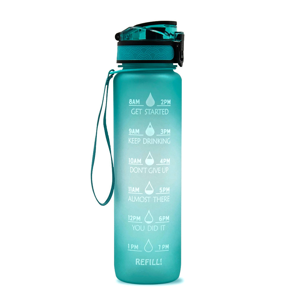 1L Motivational Tritan Water Bottle with Time Marker & Leakproof Lid
