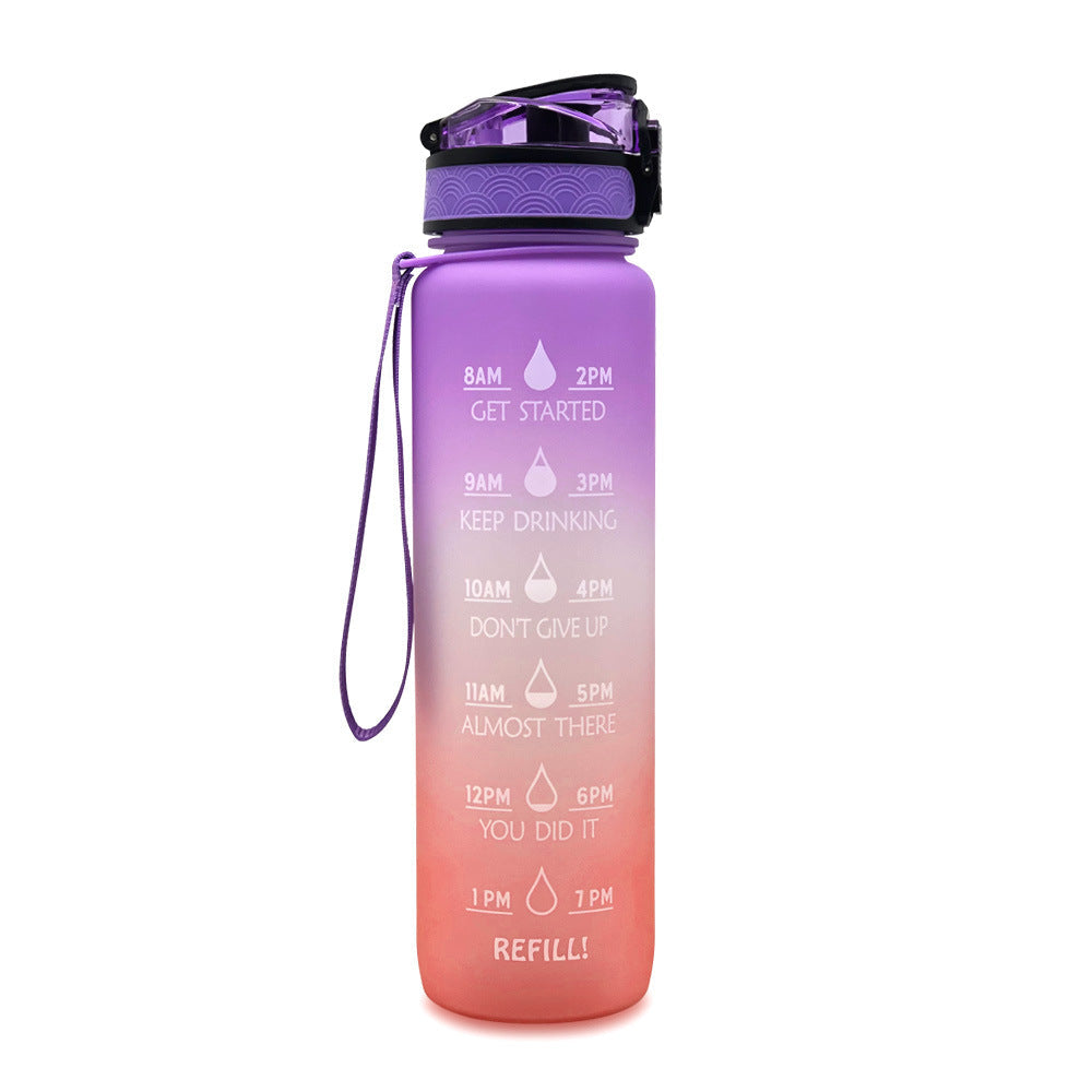 1L Motivational Tritan Water Bottle with Time Marker & Leakproof Lid