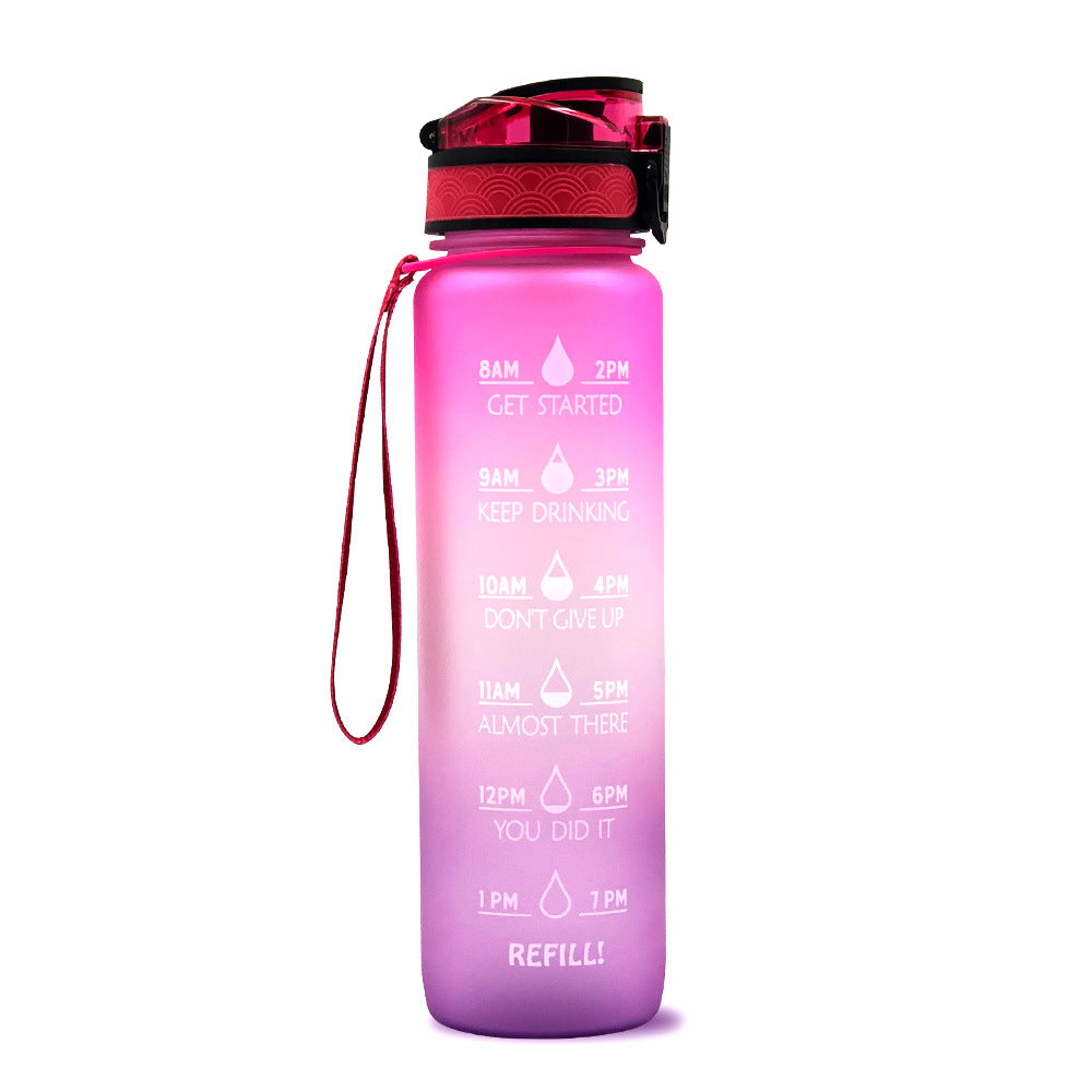 1L Motivational Tritan Water Bottle with Time Marker & Leakproof Lid