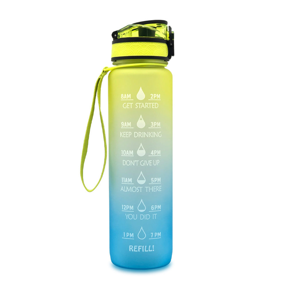 1L Motivational Tritan Water Bottle with Time Marker & Leakproof Lid