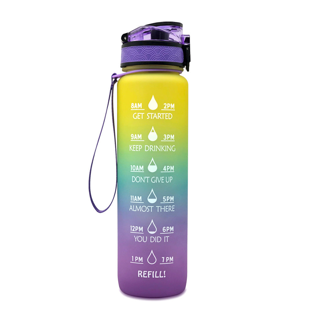 1L Motivational Tritan Water Bottle with Time Marker & Leakproof Lid