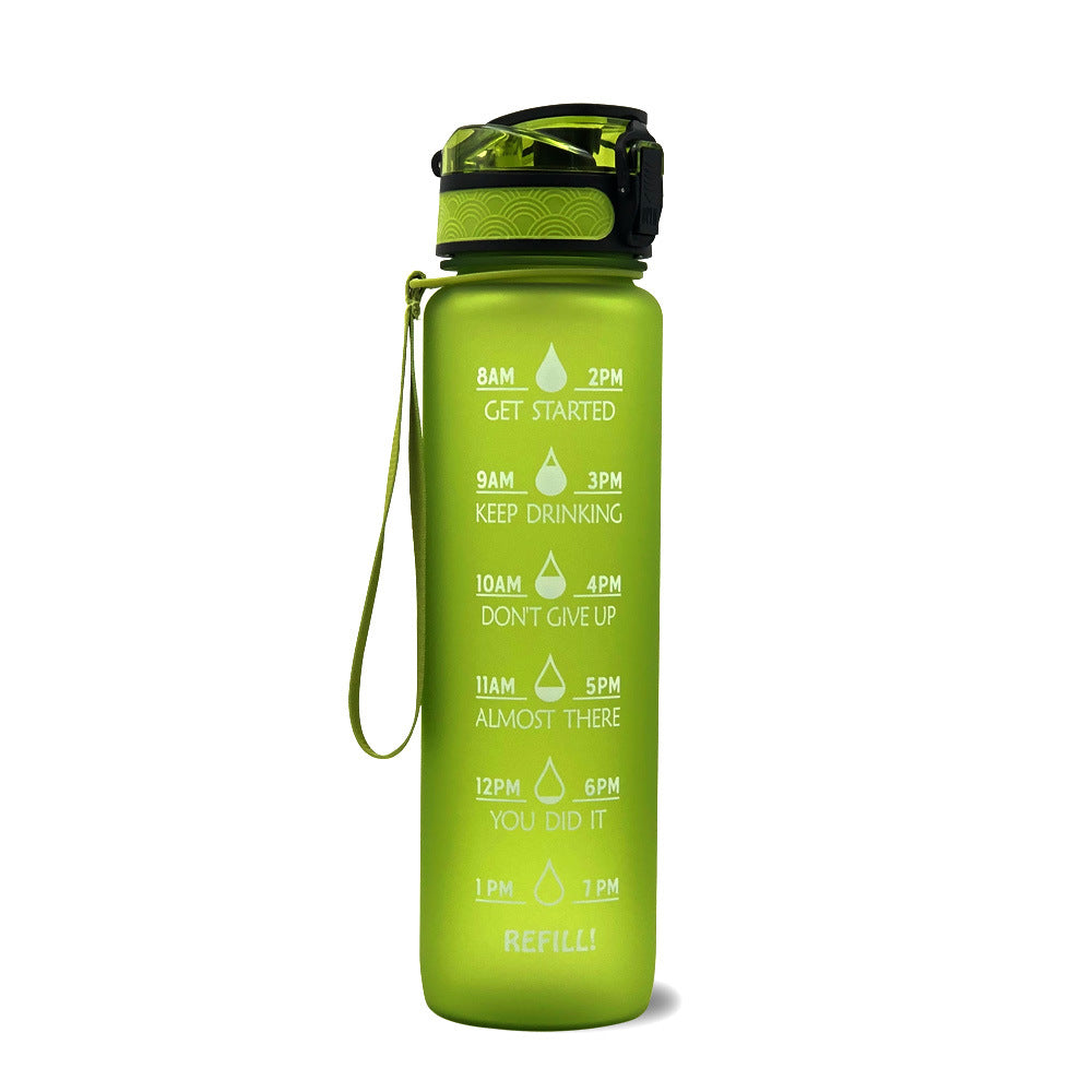 1L Motivational Tritan Water Bottle with Time Marker & Leakproof Lid
