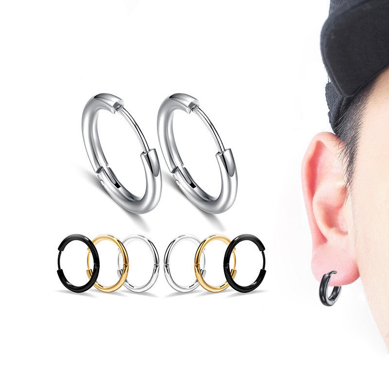 Manufacturers Stock Round Earrings, Stainless Steel Vacuum Environmental Protection Plating Circle Earrings, European And American Simple Round Wire Earrings
