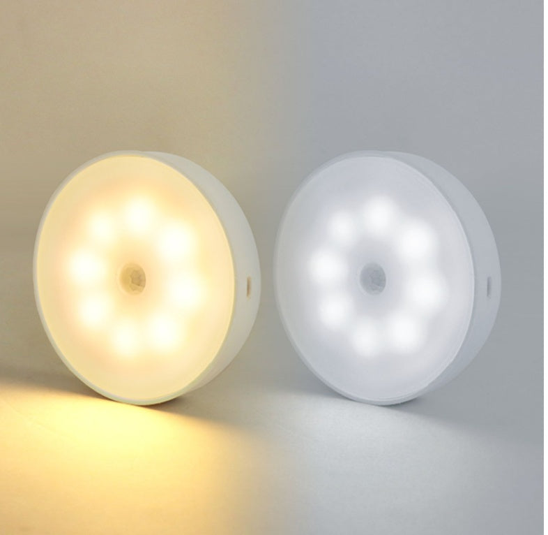 LED Motion Sensor Puck Lights – Rechargeable Under Cabinet Lighting, Wireless USB