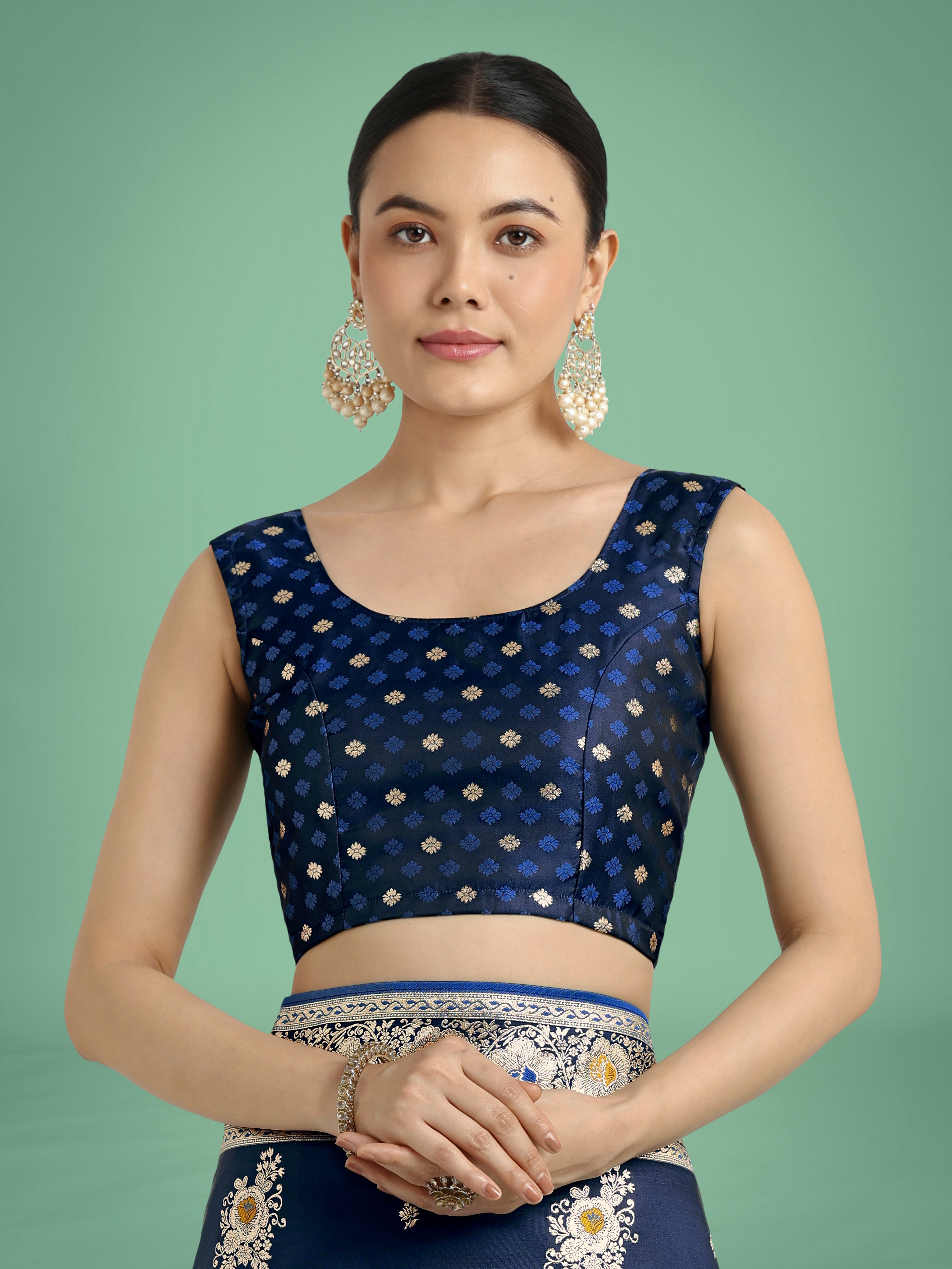 Monjolika Fashion Dark blue Glamour and Tradition With This Zari Woven Banarasi Satin Silk Saree