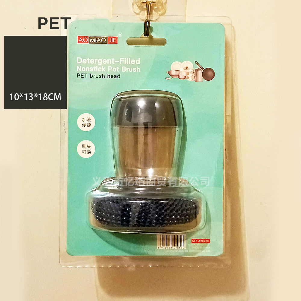 Kitchen Soap Dispensing Palm Brush for Dish Cleaning