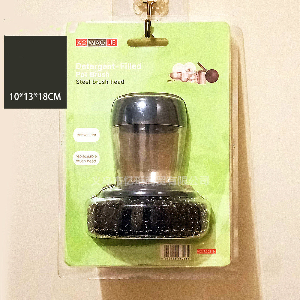 Kitchen Soap Dispensing Palm Brush for Dish Cleaning