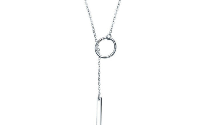 Popular European And American Styles Simple Round And Stick Necklace S925 Sterling Silver Necklace