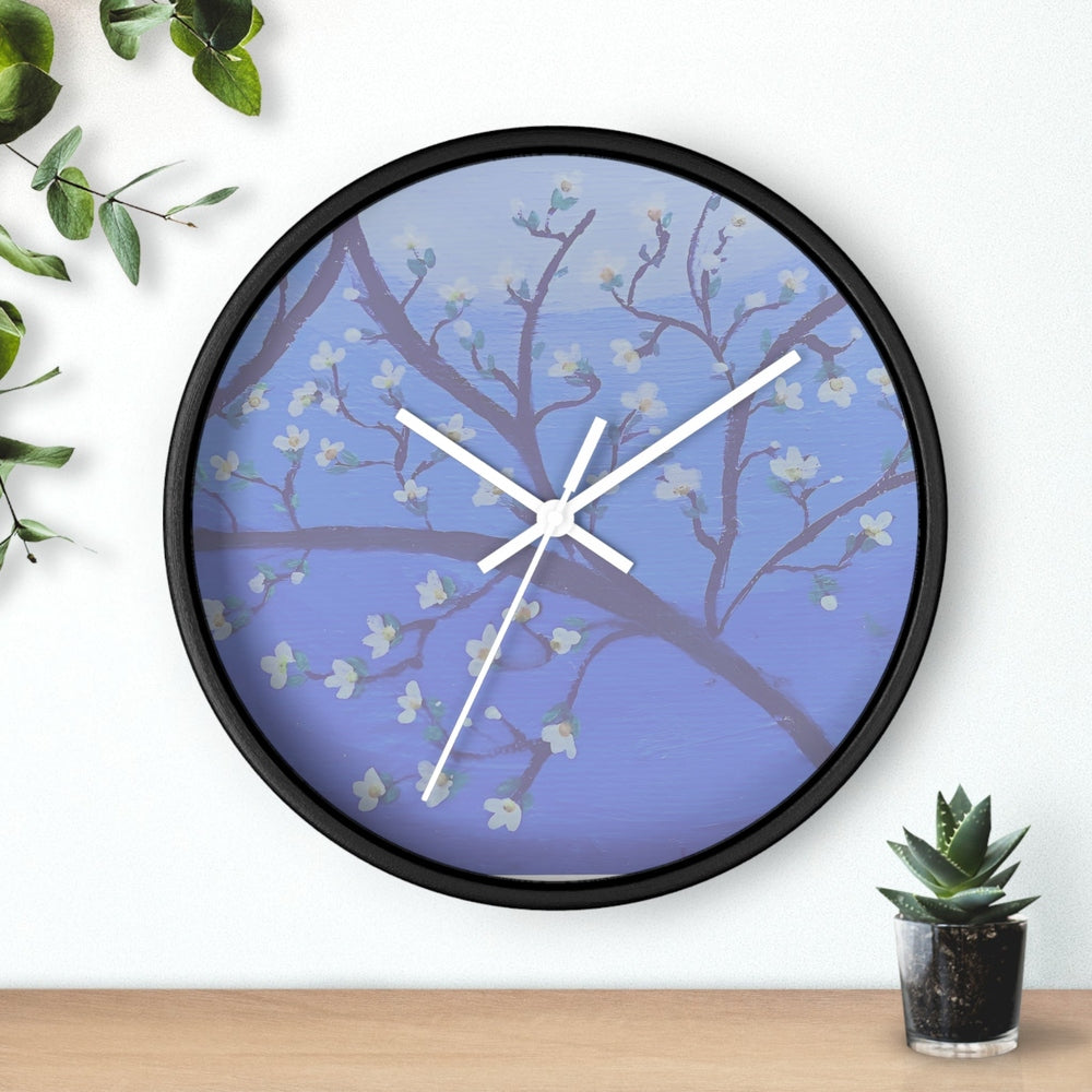 White Blossom Wall Clock