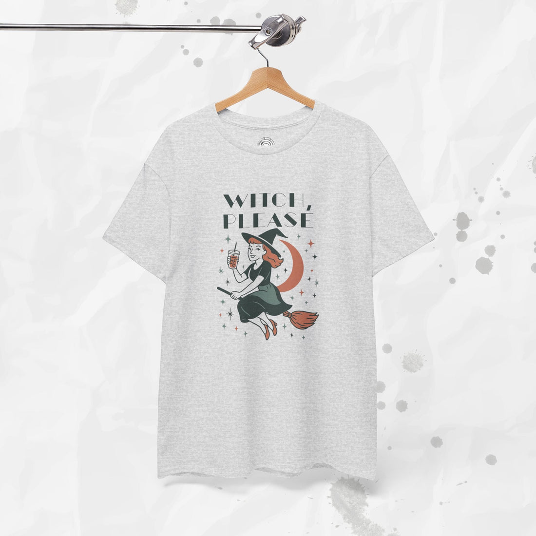 Witch Please Graphic T-Shirt Vintage Style Witchy Crewneck Tee - Image 9
