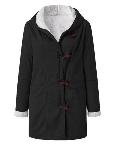 Women's Long Sleeve Hooded Toggle Jacket with Pockets