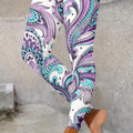Women's Plus-Size High-Waist Paisley Leggings