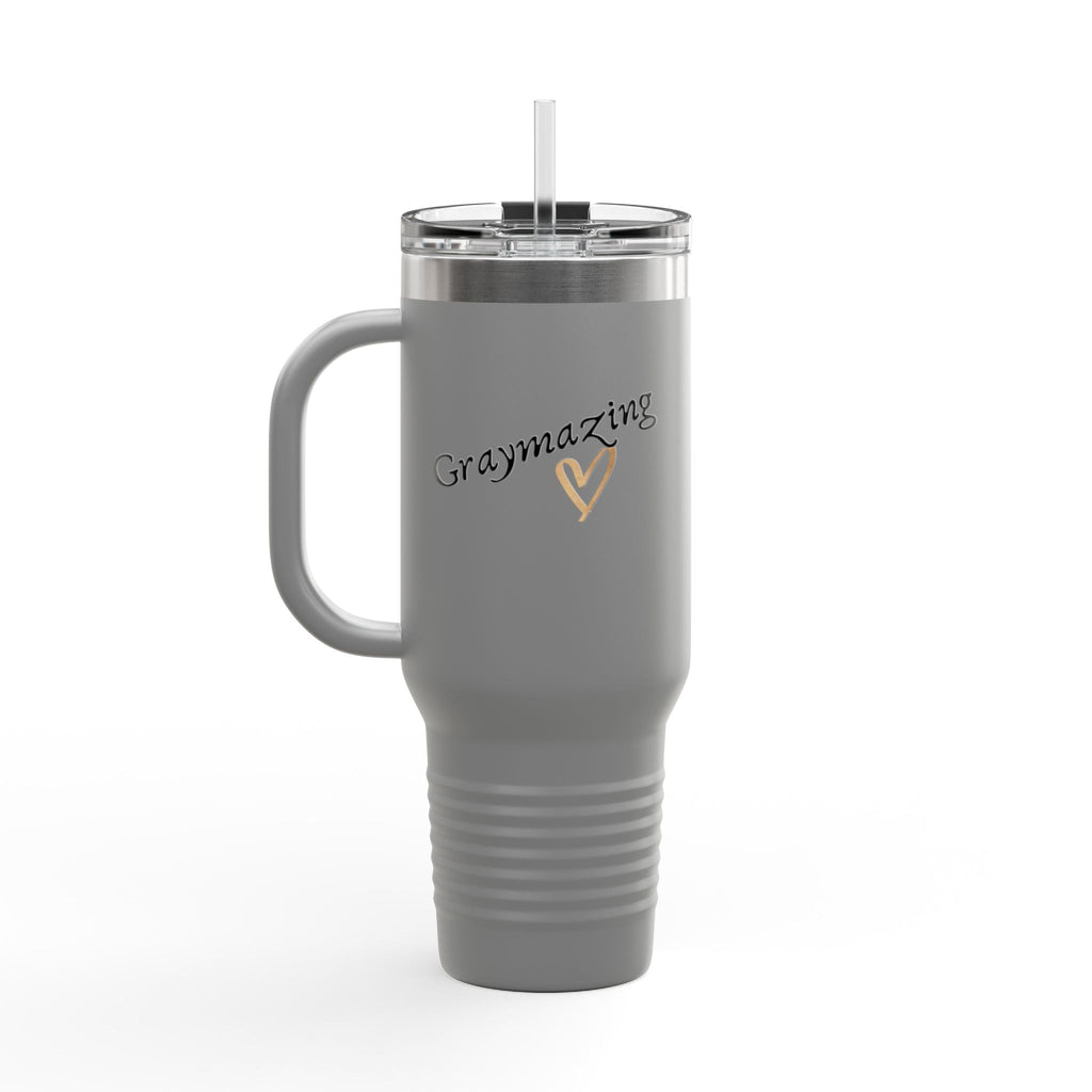 40oz Insulated Metal Travel Mug with Handle & Straw - Modern Drinkware