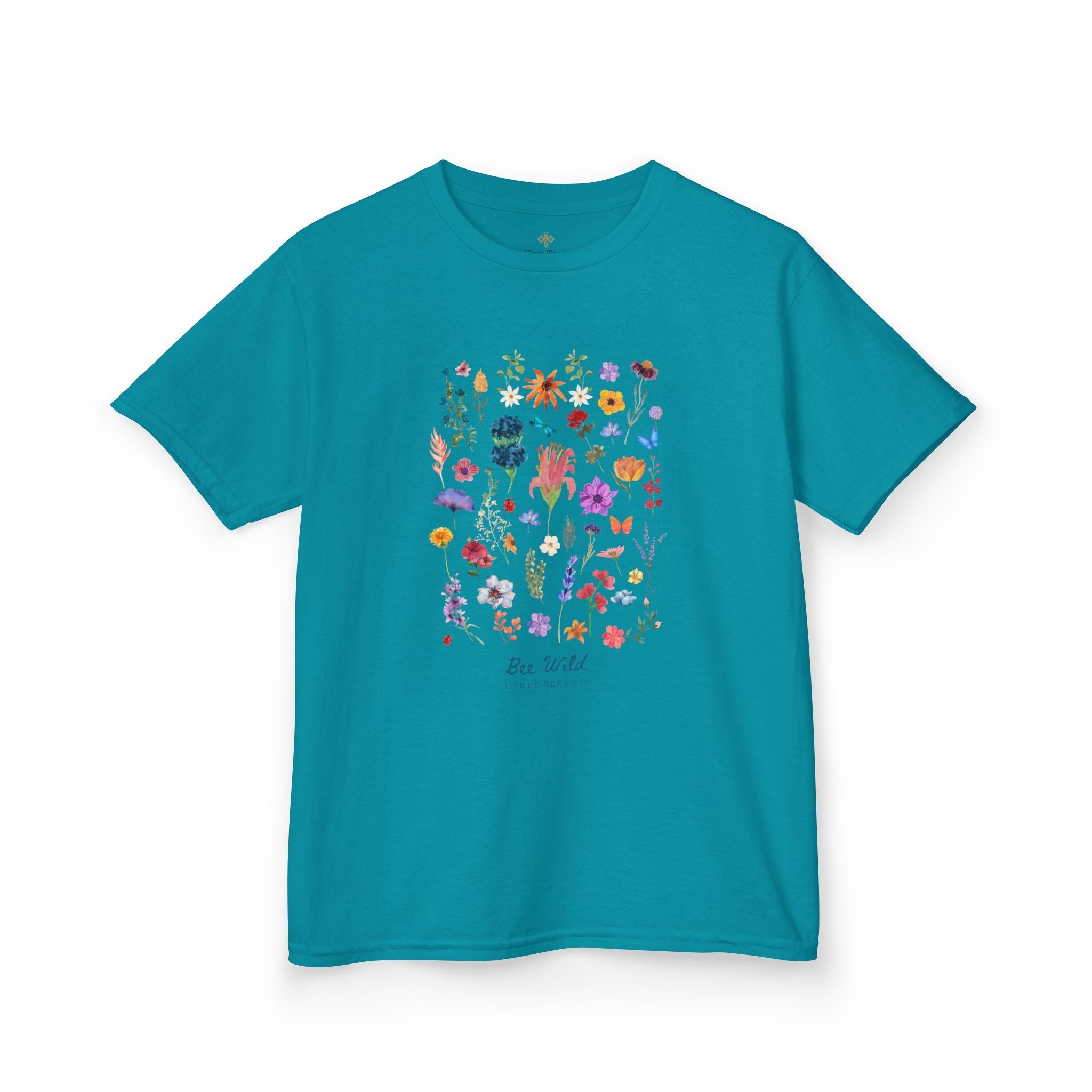 Bee Wild Girls Floral Short Sleeve Youth Hive Tee