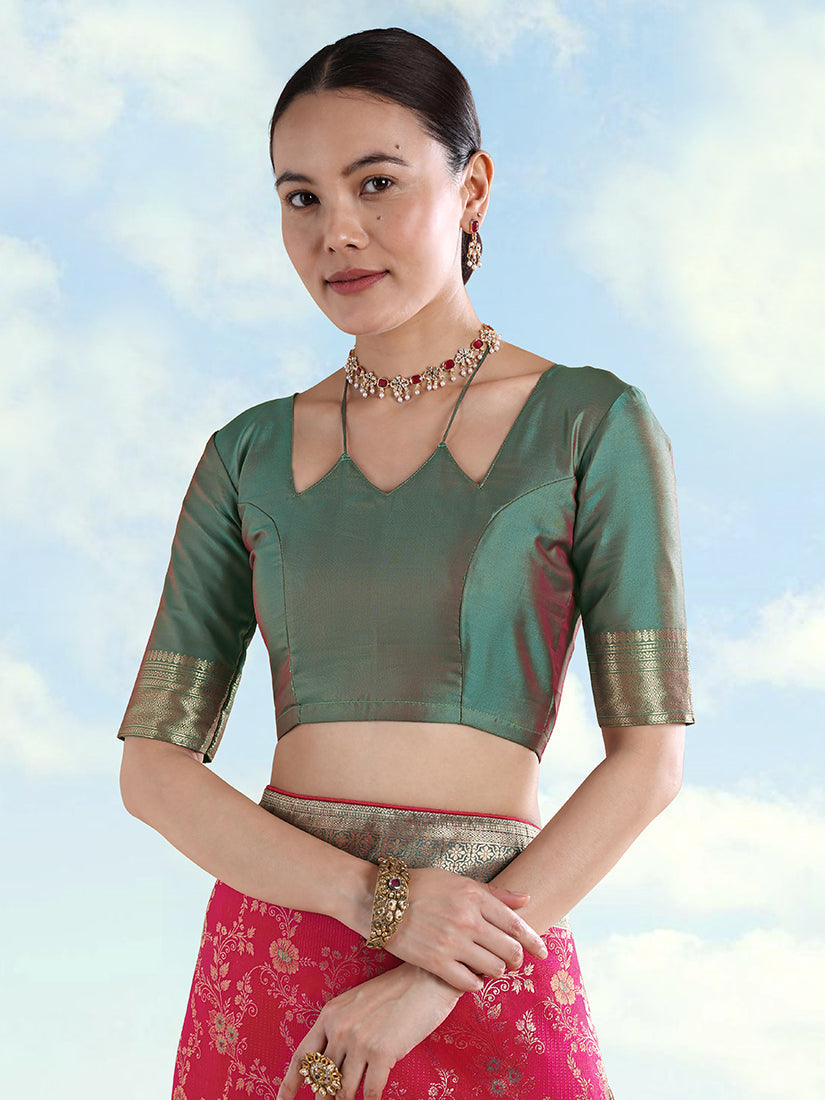 Rani Pink Banarasi Silk Saree with Traditional Zari Design