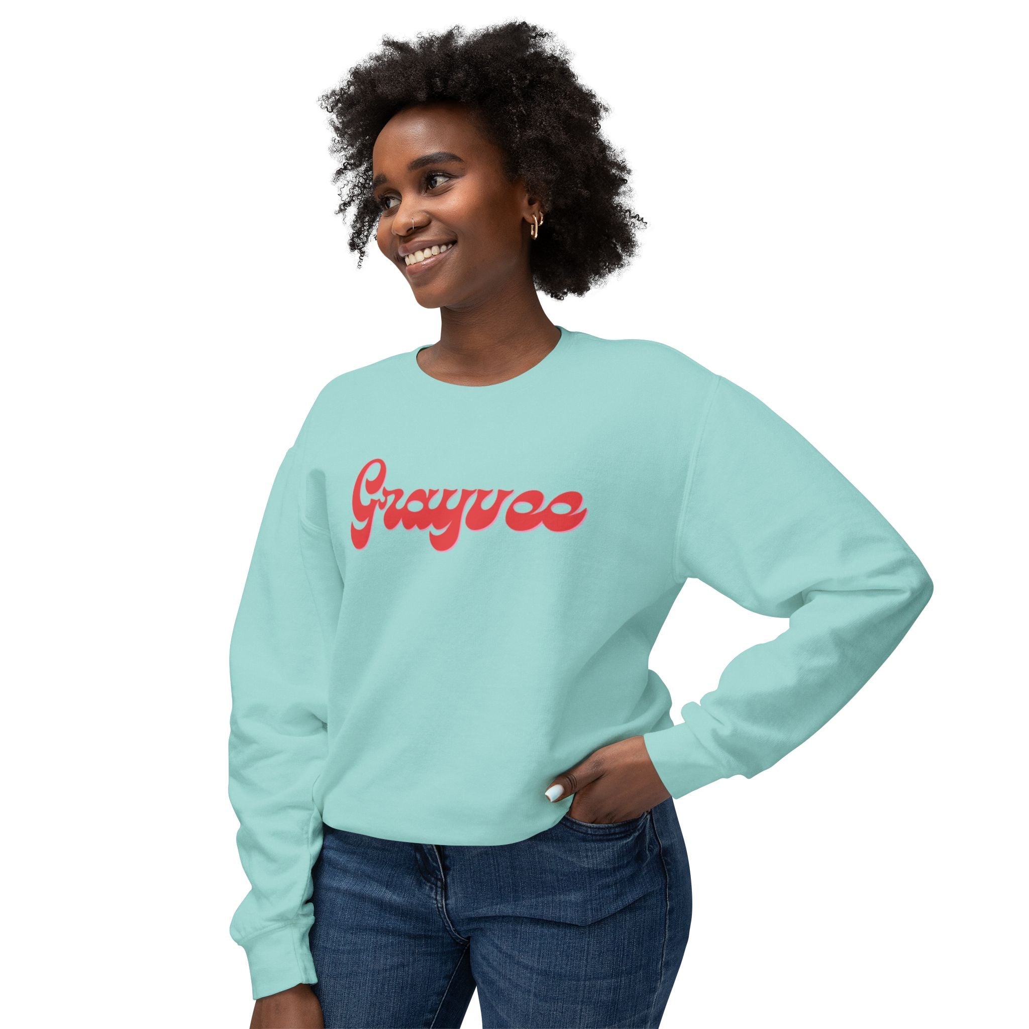 Unisex Lightweight Crewneck Sweatshirt in Charcoal and Cream