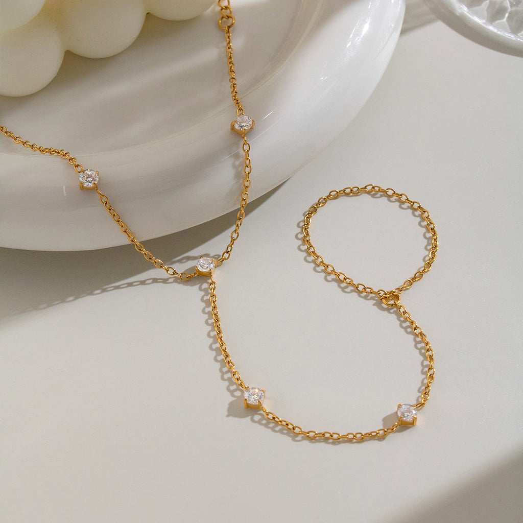Zircon Fingerless Bracelet For Women