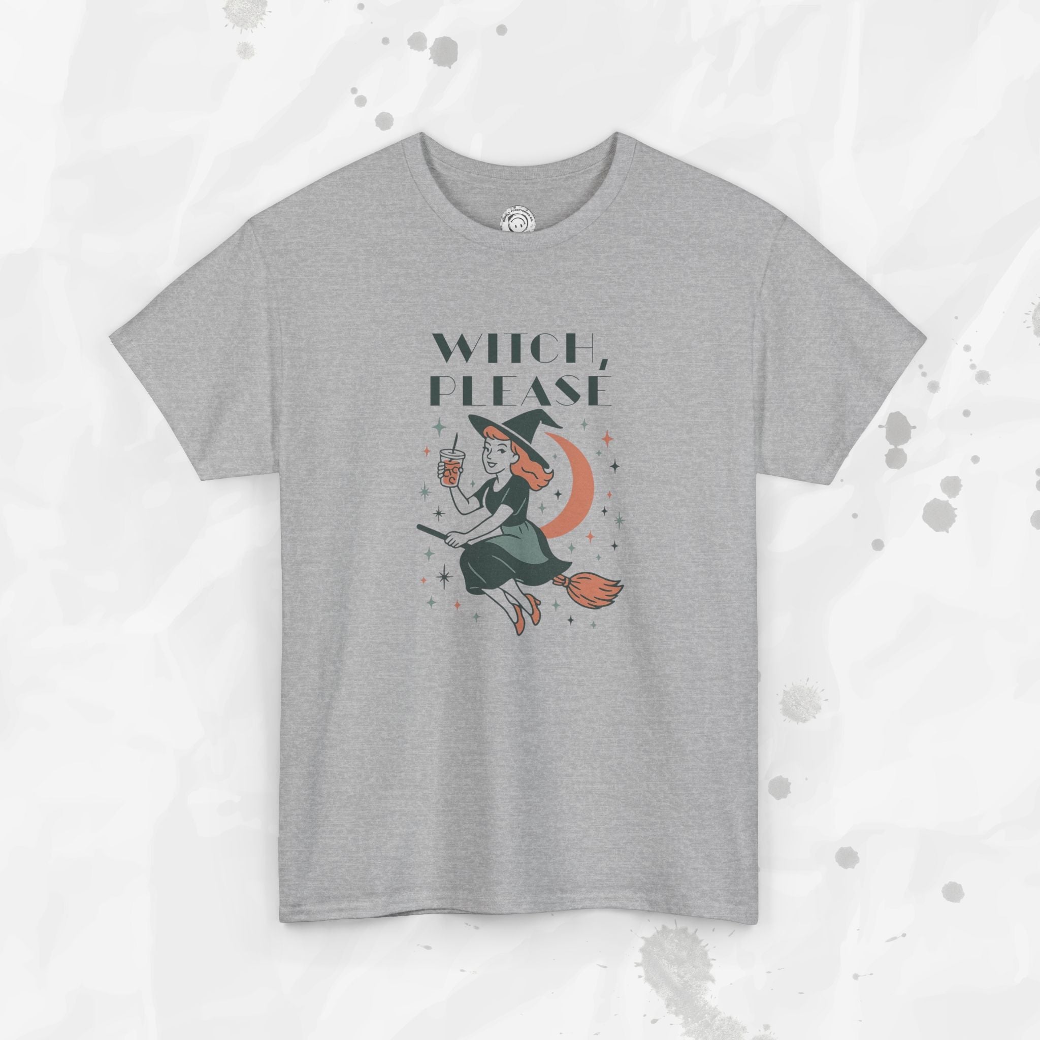 Witch Please Graphic T-Shirt Vintage Style Witchy Crewneck Tee - Image 5