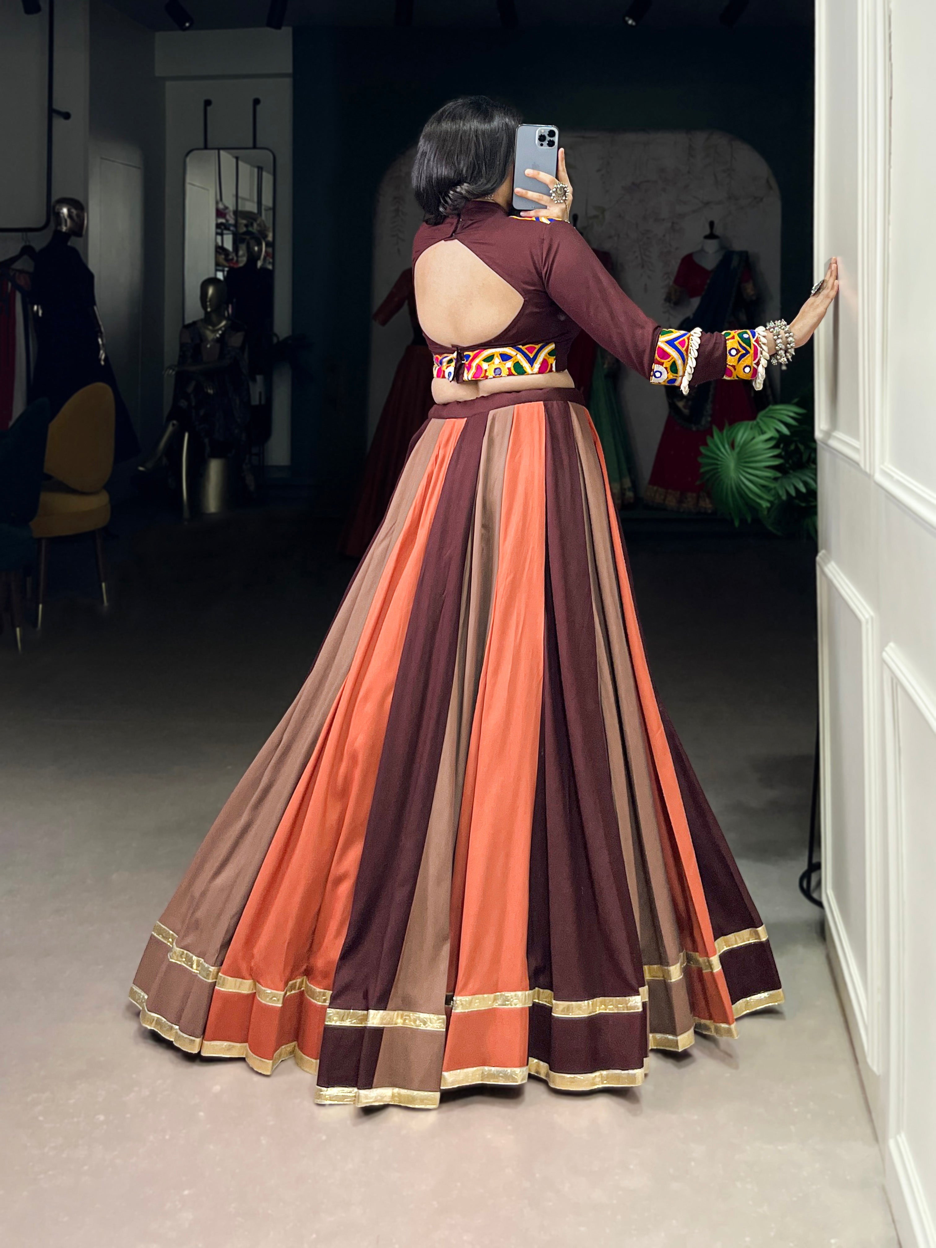 Multicolor Pure Rayon Embossed Design Lehenga Choli with Lace