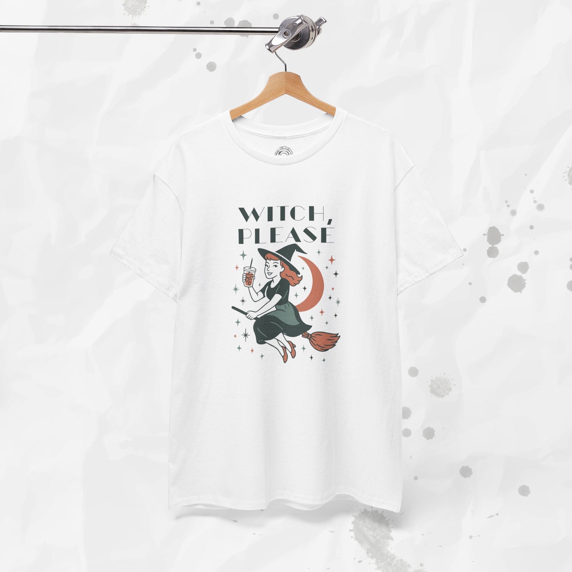 Witch Please Graphic T-Shirt Vintage Style Witchy Crewneck Tee - Image 8
