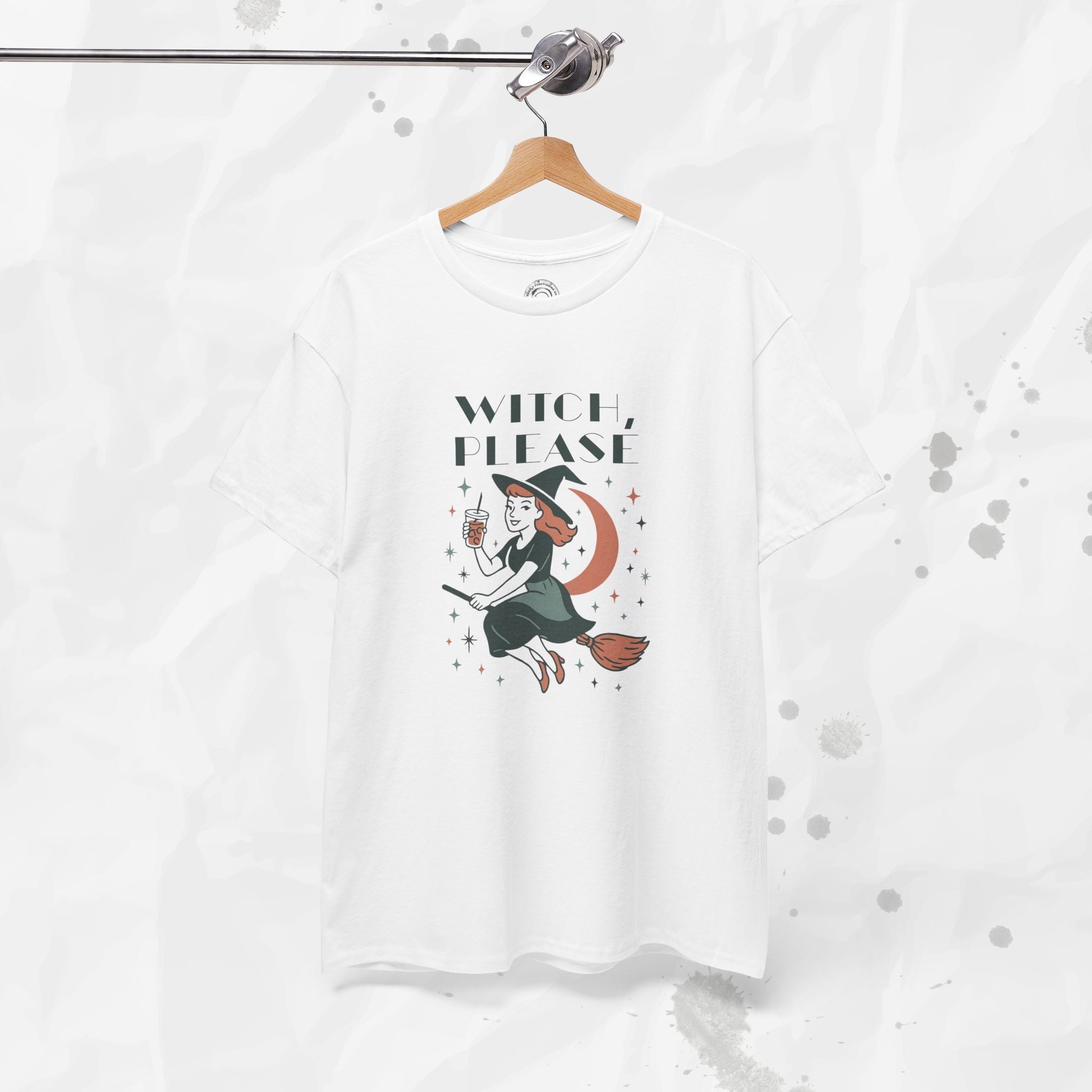 Witch Please Graphic T-Shirt Vintage Style Witchy Crewneck Tee - Image 8