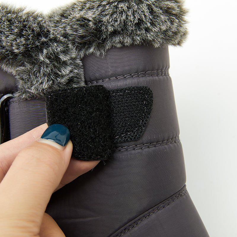 Women's Navy Quilted Platform Snow Boots with Warm Plush Lining - Image 24