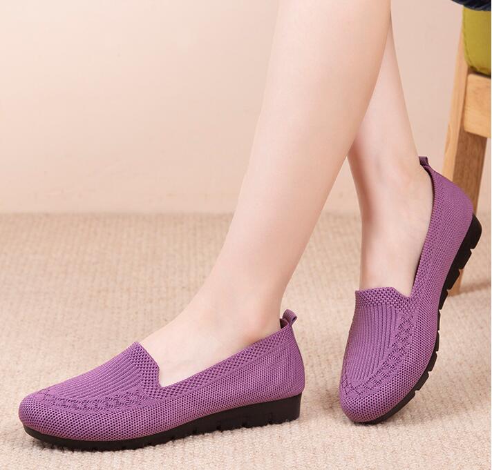 Women's Knit Slip-On Loafers Lightweight Breathable Casual Shoes - Image 11
