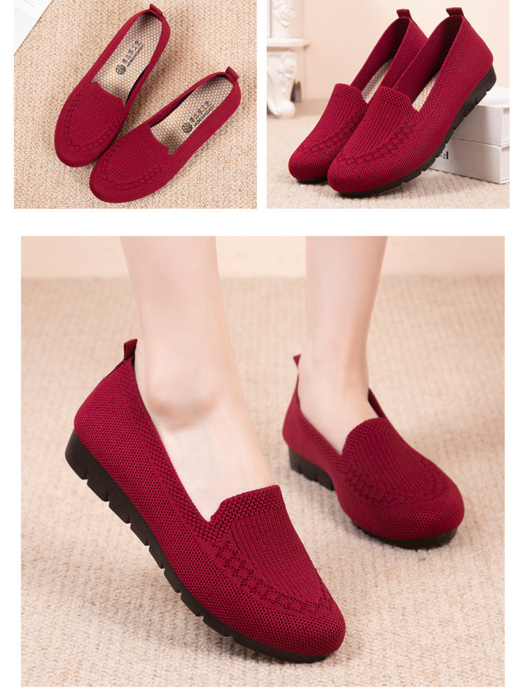 Women's Knit Slip-On Loafers Lightweight Breathable Casual Shoes - Image 16