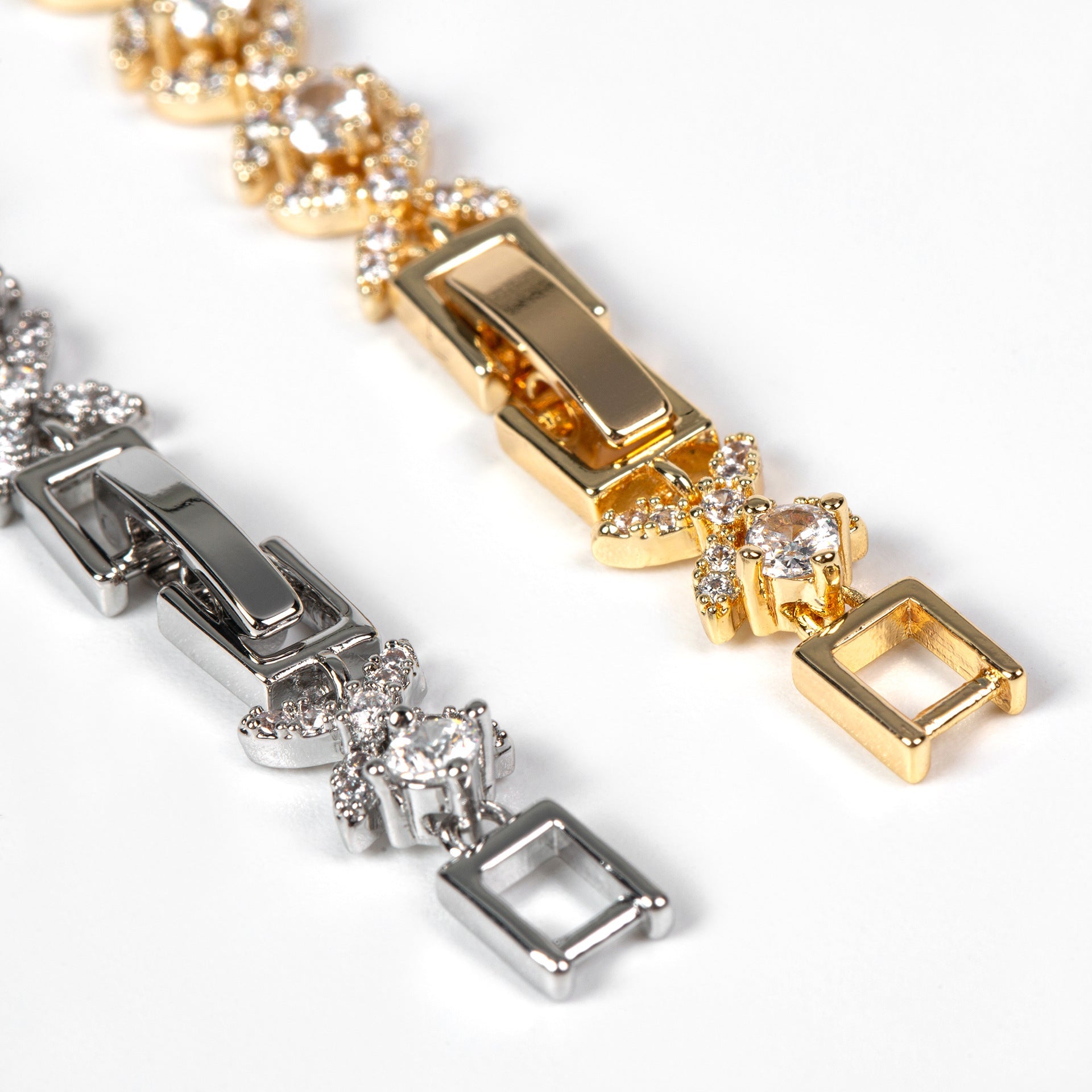 Cross-border New Light Luxury Geometric Colorful Gemstone Bracelet With Full Zircon Stones