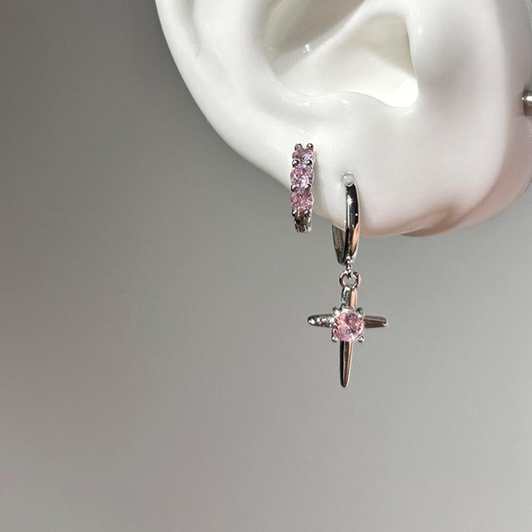Niche Design Cross And Star Earrings