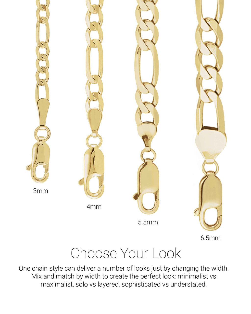 Maëlle 14K Solid Gold Figaro Chain