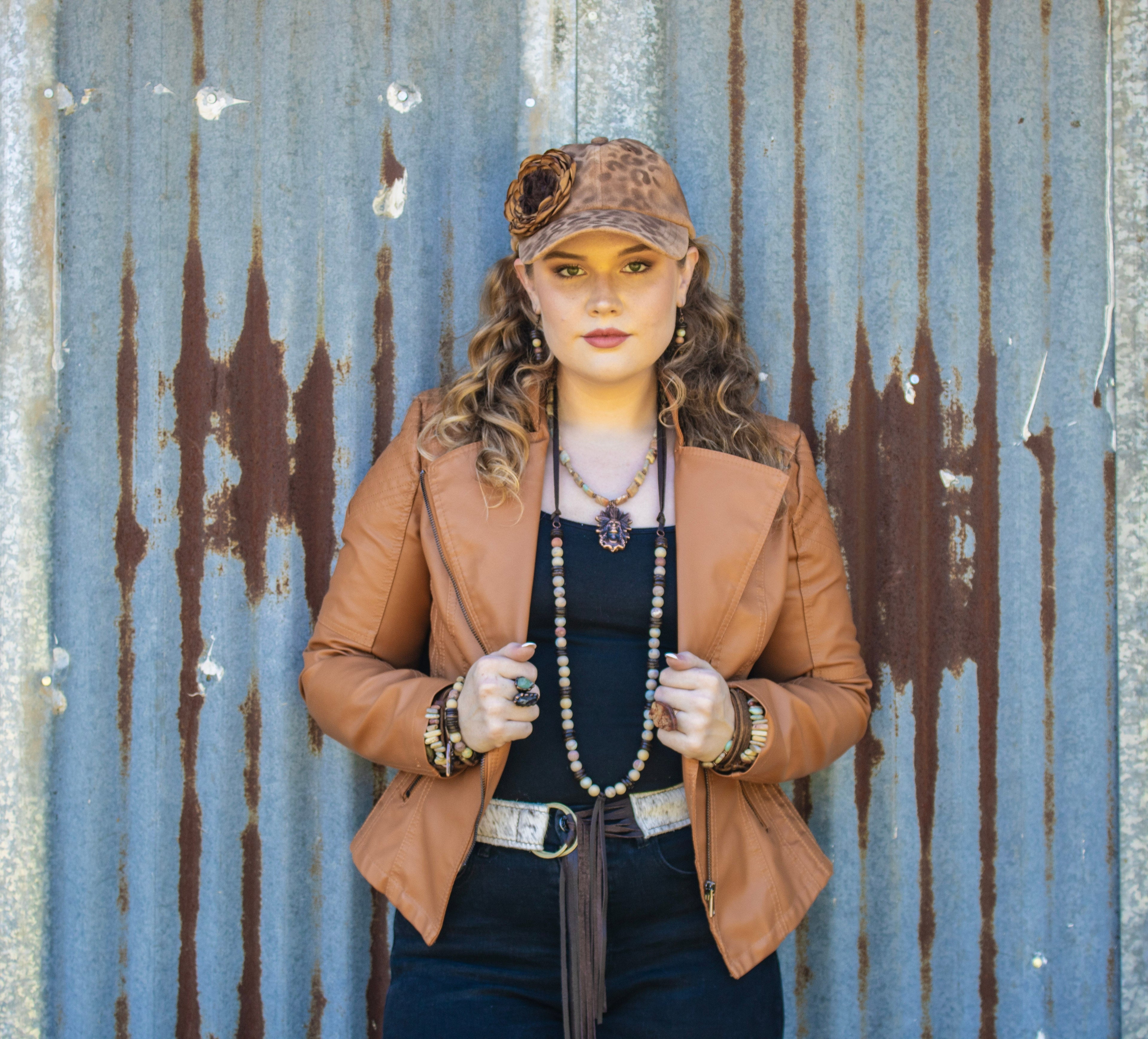 Aqua Terra Collar Necklace with Copper Indian Pendant
