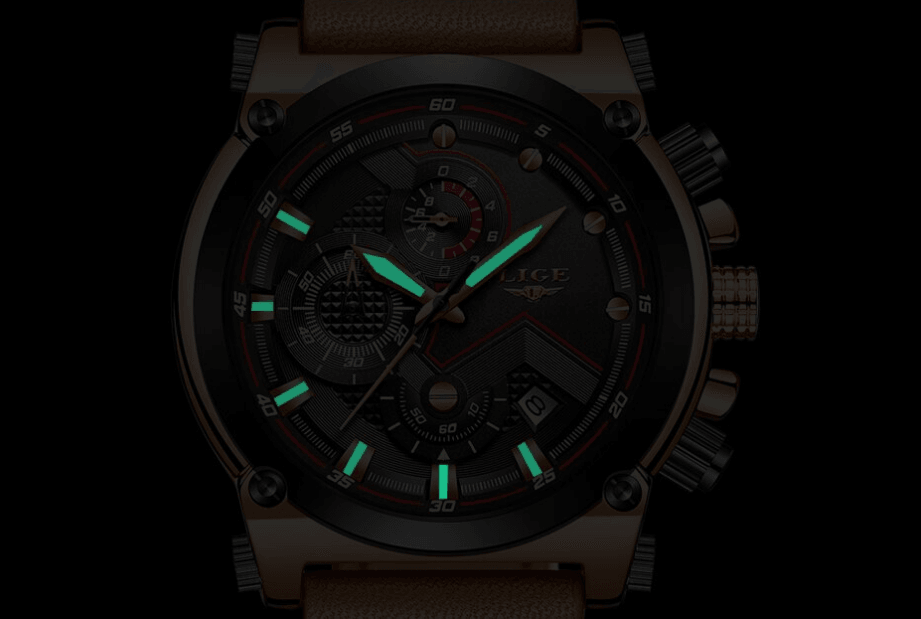 Modern Waterproof Quartz Watch with Genuine Leather Strap
