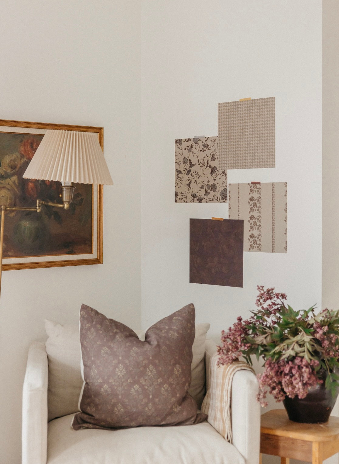 Somerset Fields Nature-Inspired Wallpaper in Taupe and Cream