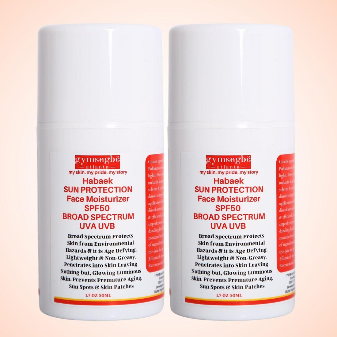 Habaek Sun Protection Face Moisturizer SPF50 with Peptides