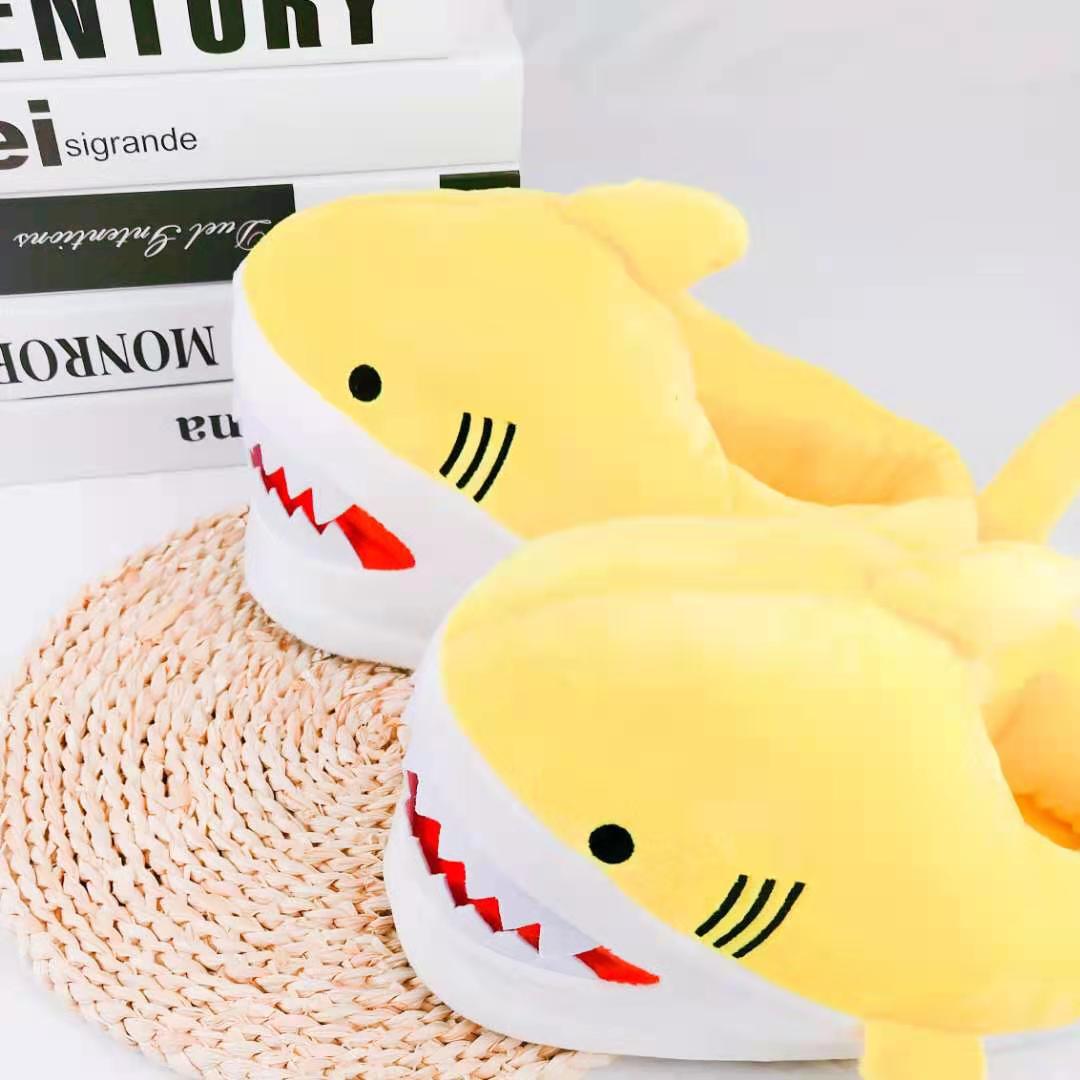 Women's Plush Shark Slippers - Cute Cartoon Winter Indoor Shoes