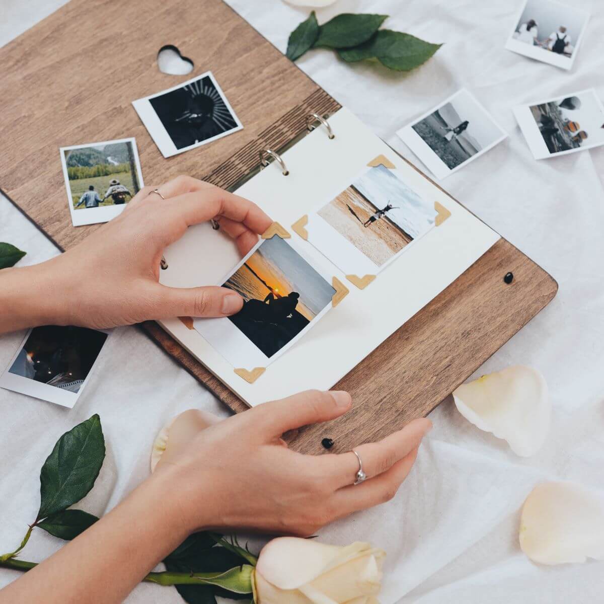 Rustic Wooden Wedding Photo Album and Guest Book