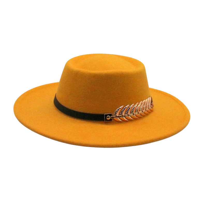 Foldable Short Brim Fedora Hat for Autumn and Winter