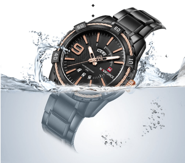 Men's Waterproof Chronograph Watch with Date Display - Modern Metal