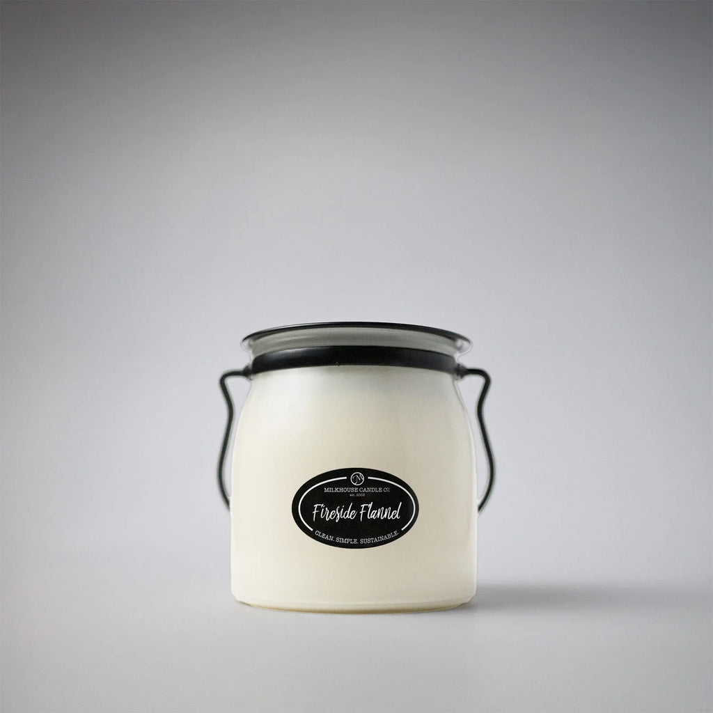 FIRESIDE FLANNEL SOY CANDLE - 16 oz Butter Jar
