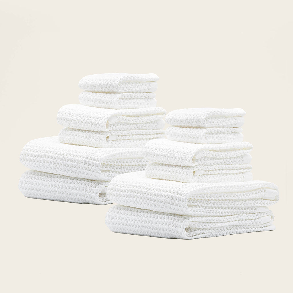 Sedona White Cotton Waffle Weave Bath Towel - Image 23