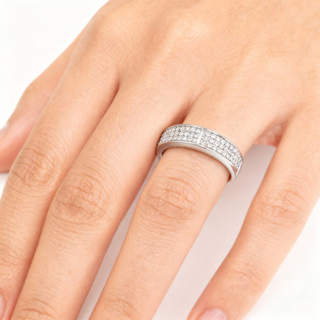 18k Gold-plated Ring, Niche And Unique, With Diamond Setting