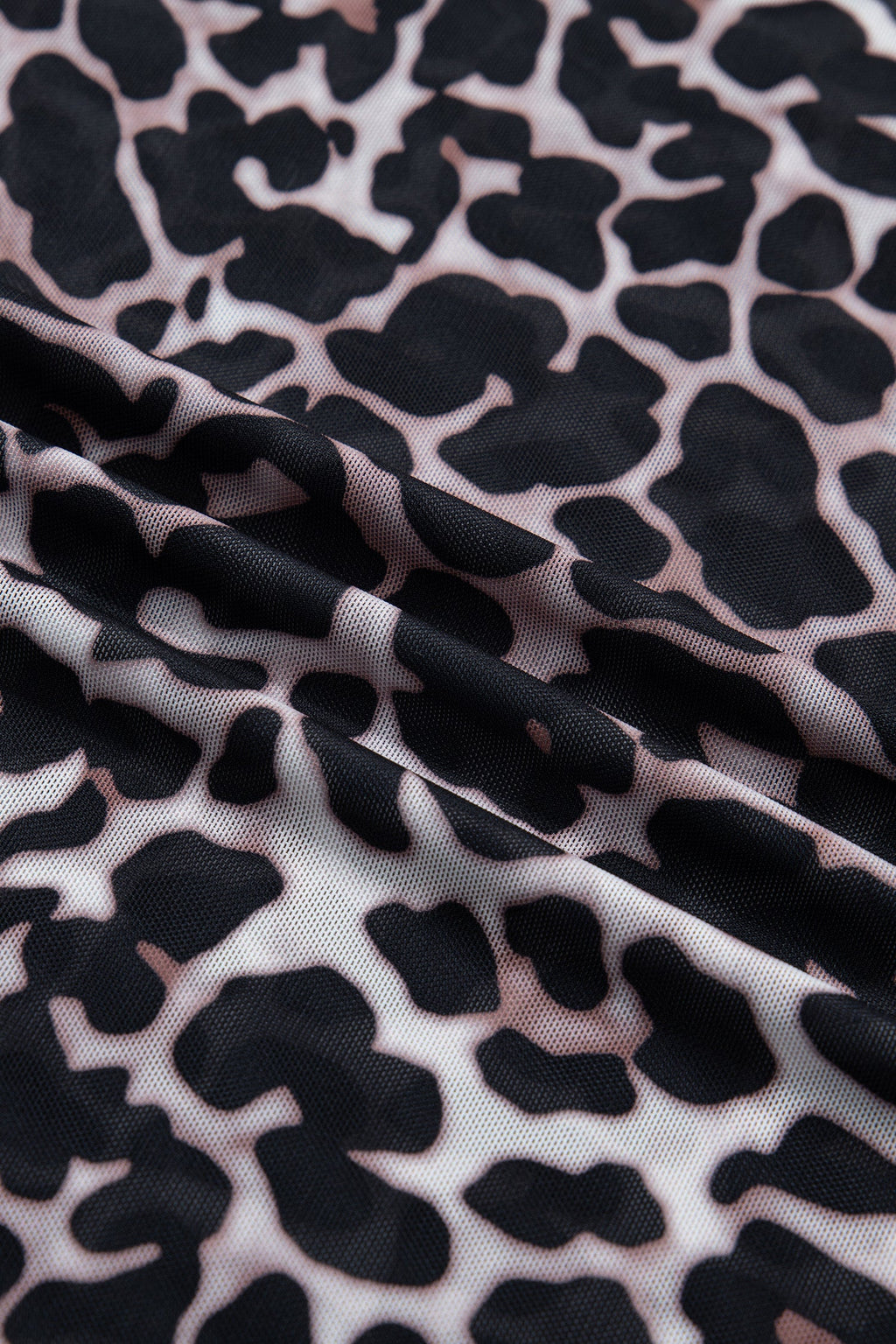 Leopard Print Sheer Mesh Short Sleeve Top - Image 5