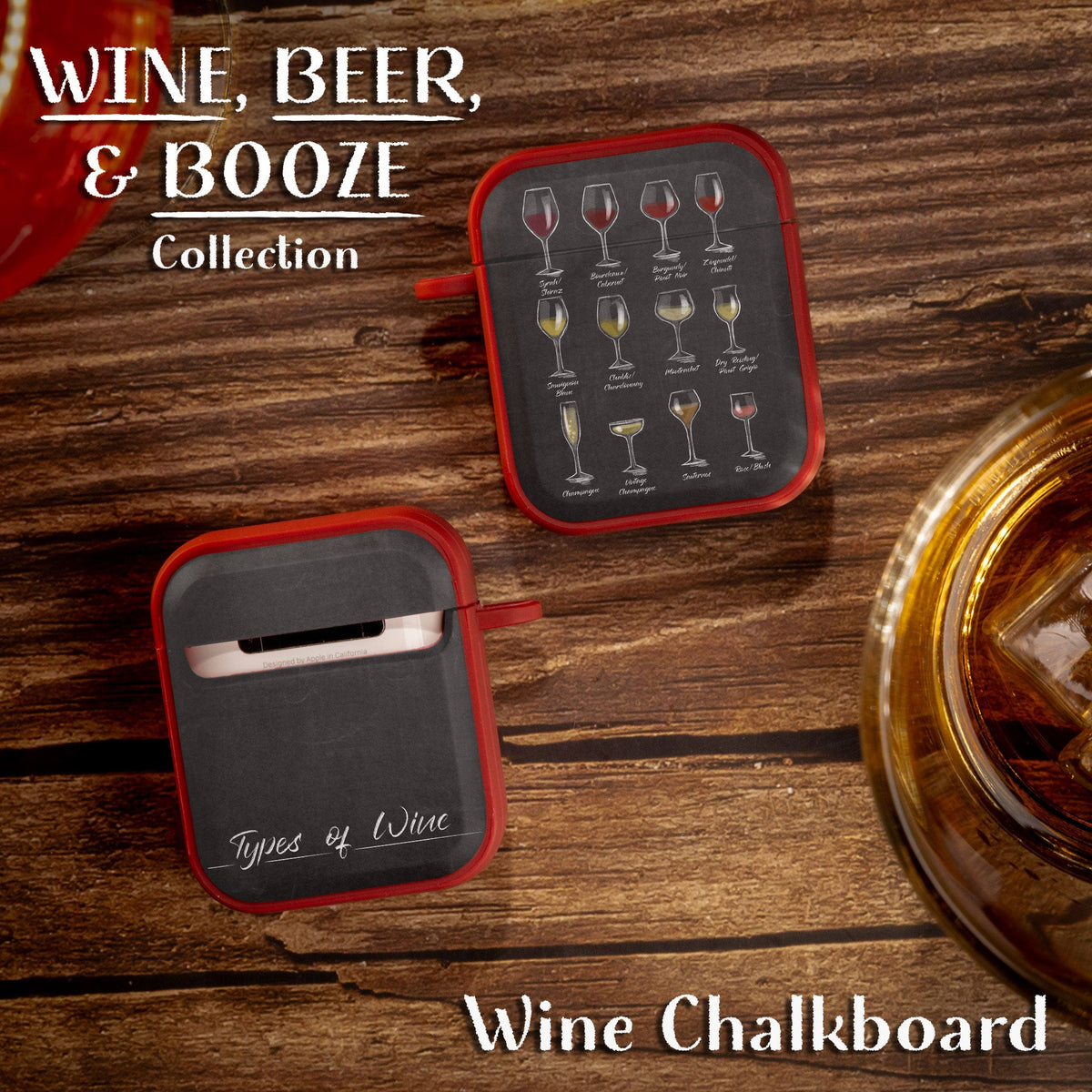 Wine Beer Booze HDX Protective Case for Apple AirPods Gen 1 2
