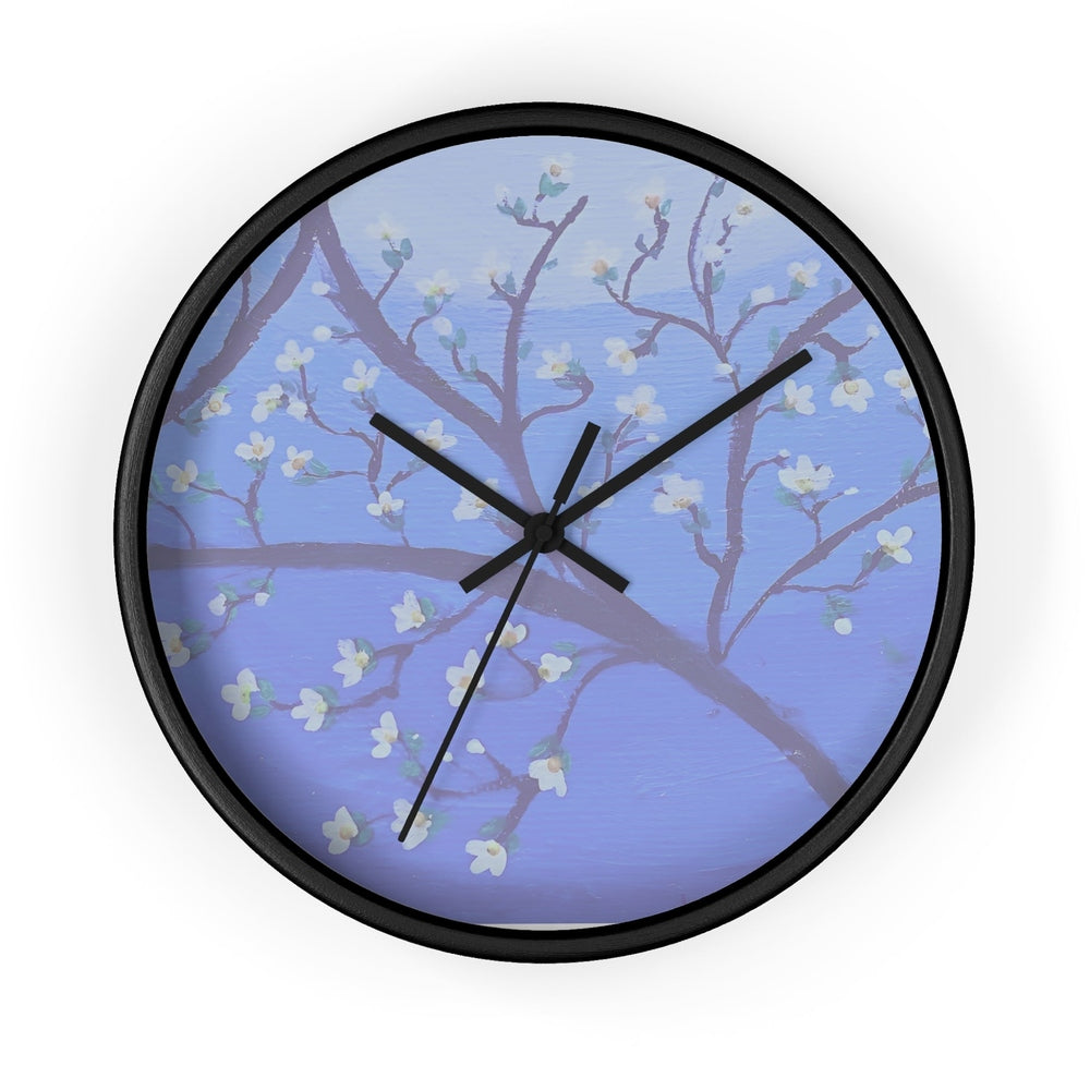 White Blossom Wall Clock