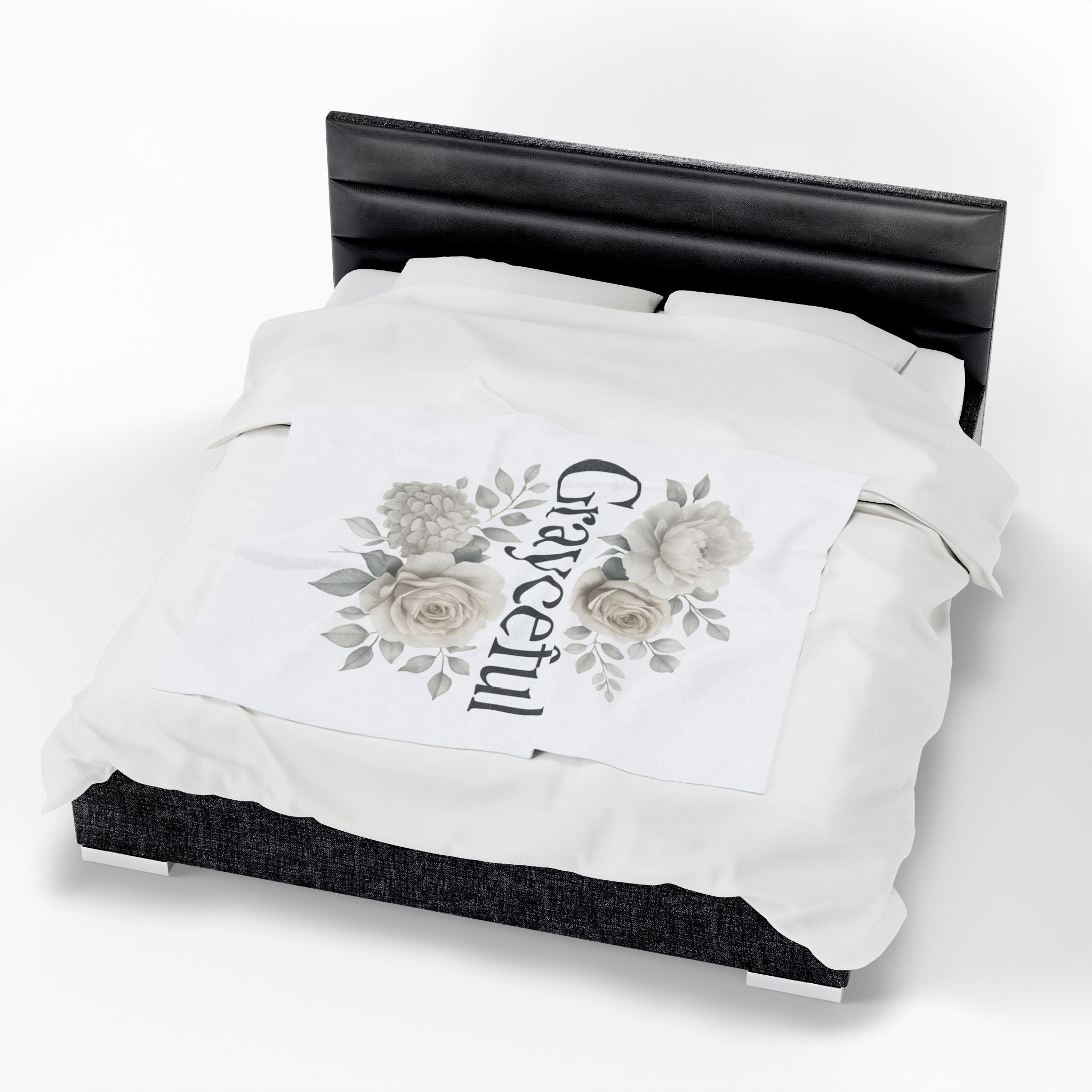 Elegant Floral Throw Blanket - Cozy Velveteen Plush Blanket for Home Decor, Gift for Her, Modern Chic Style, Occasion: Birthdays, [...]